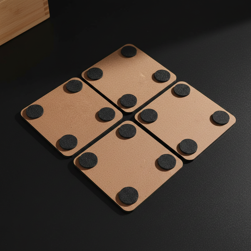 Set of 6, Pokémon Drink Coasters Collection. Black Topped Wood with Bumper Feet.