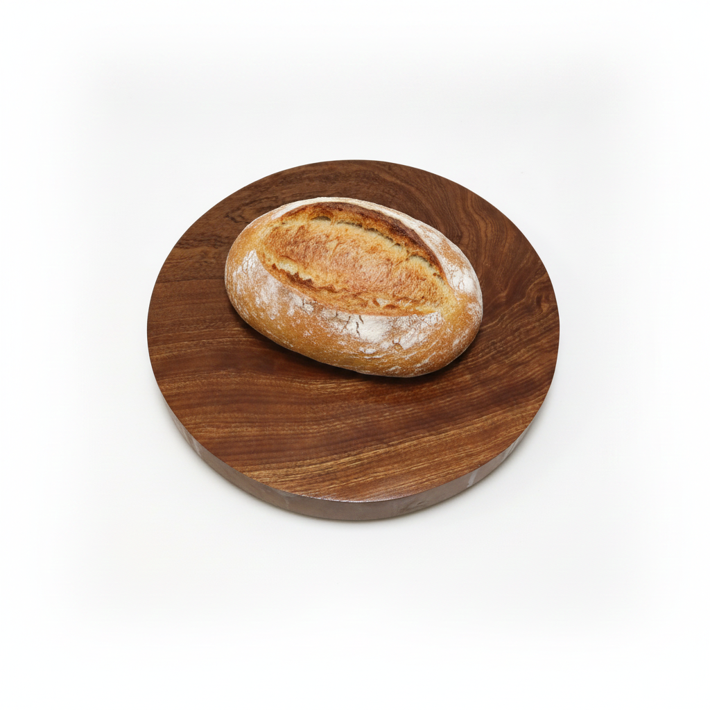 Round, Sapele - Butchers Block Style, with Waxed Sides. Cheese, Bread or Small Chop Board, with Rubber Feet. 280mm x 38mm.