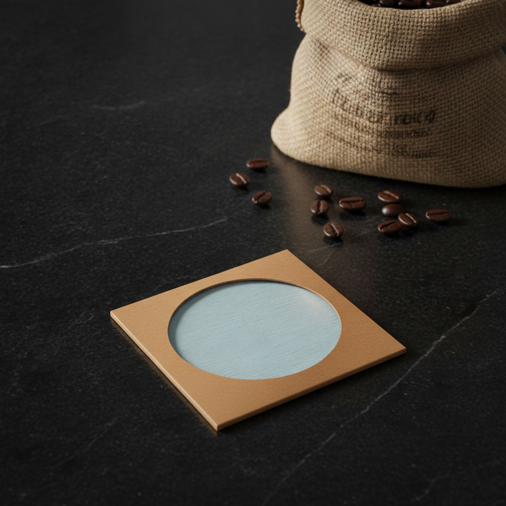 Round, Sea Blue Slate Coaster, 10cm Diameter.
