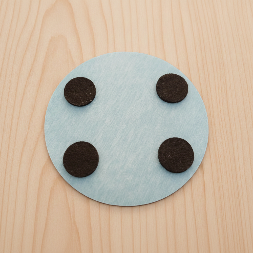 Round, Sea Blue Slate Coaster, 10cm Diameter.