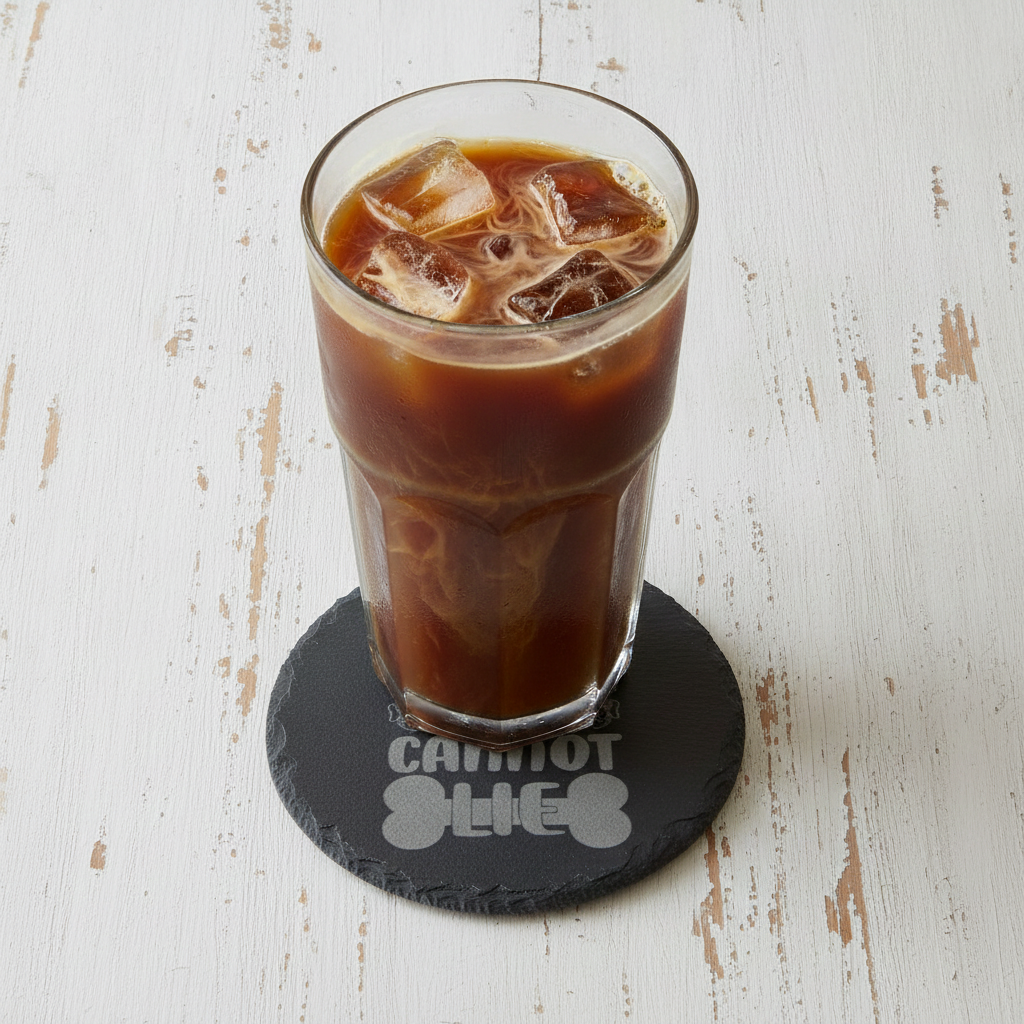 Set Of 6, Dog Themed Coasters Natural Slate, Anti-Skid Feet. 10cm
