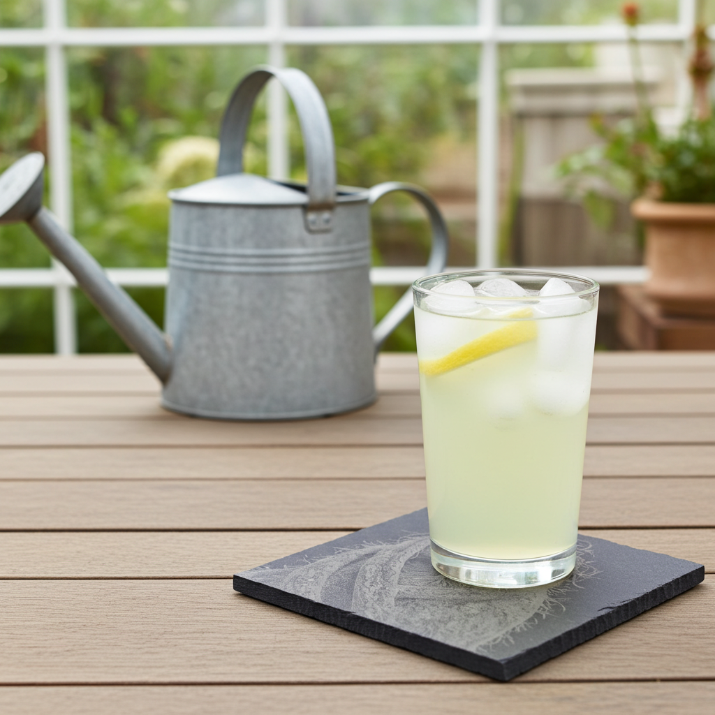 Set of 4, Cute Birdy in a shawl collection- Slate Coasters with Bumper Feet.