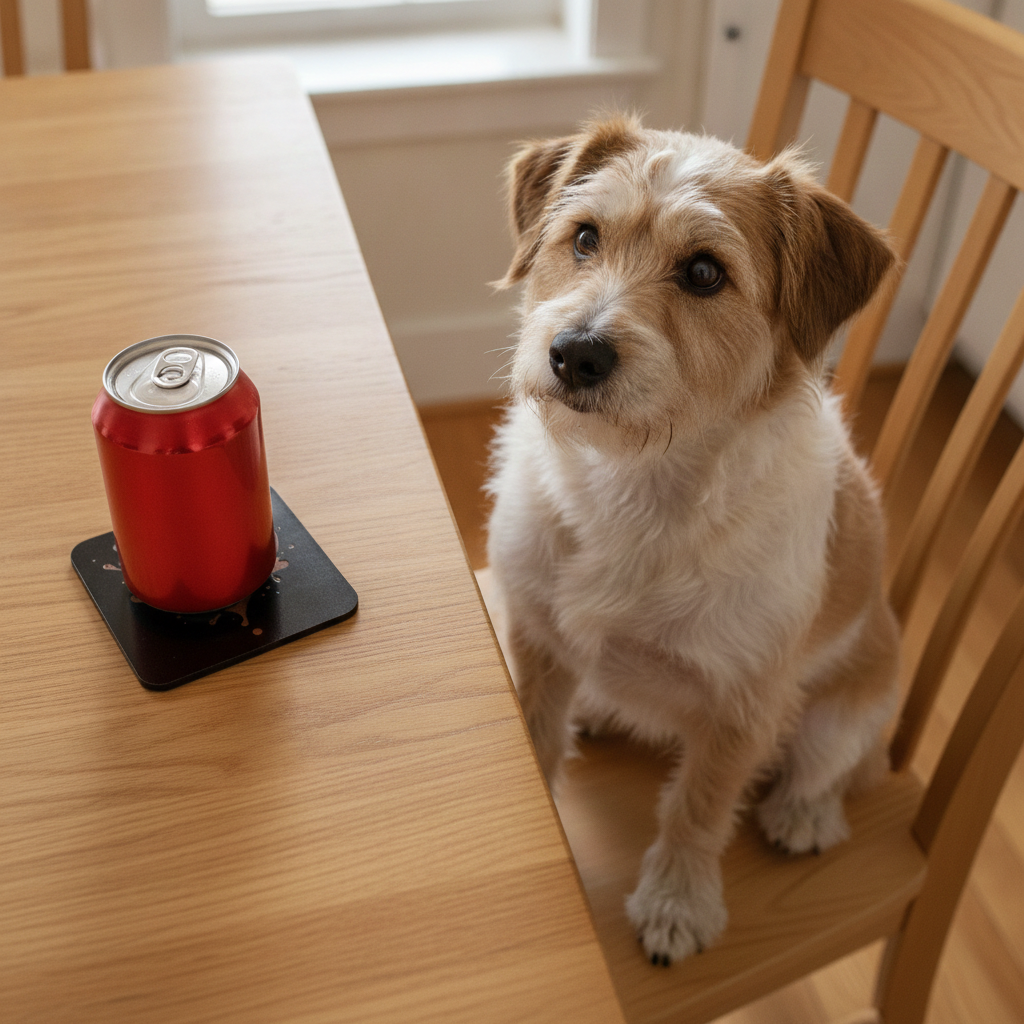 Set of 6 Dog Themed Drink Coasters . 9.5cm X 9.5cm, Bumper Feet. ( 3 designs).