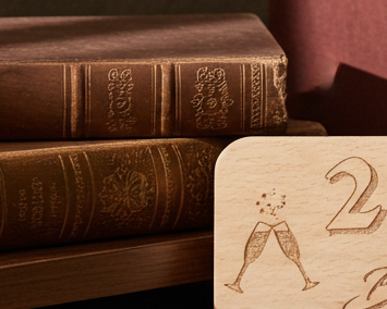 Set of 6 Personalise Your Own, Birthday, Drink Coasters. Steamed Beech Wood. Any Font. With Bumper Feet.