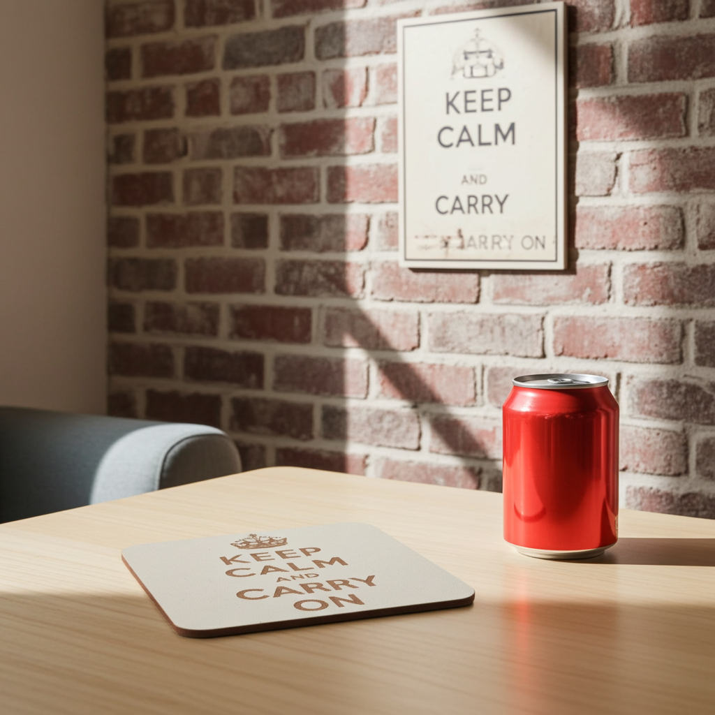 Set of 6 White Wood, Great Britain Theme Collection, Drink Coasters with Bumper Feet. 9.5CM X 9.5CM.