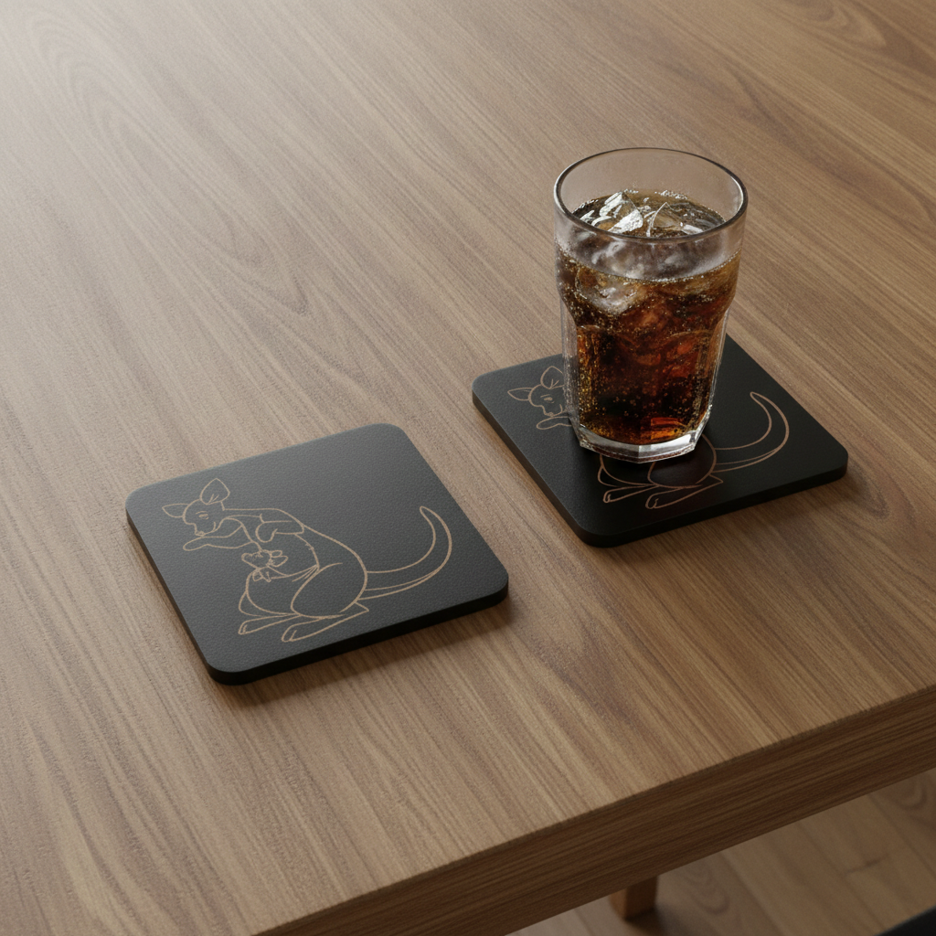 Set of 6 Winnie-the- pooh Wood Drink Coaster Collection. With Bumper Feet. Now with rounded corners.