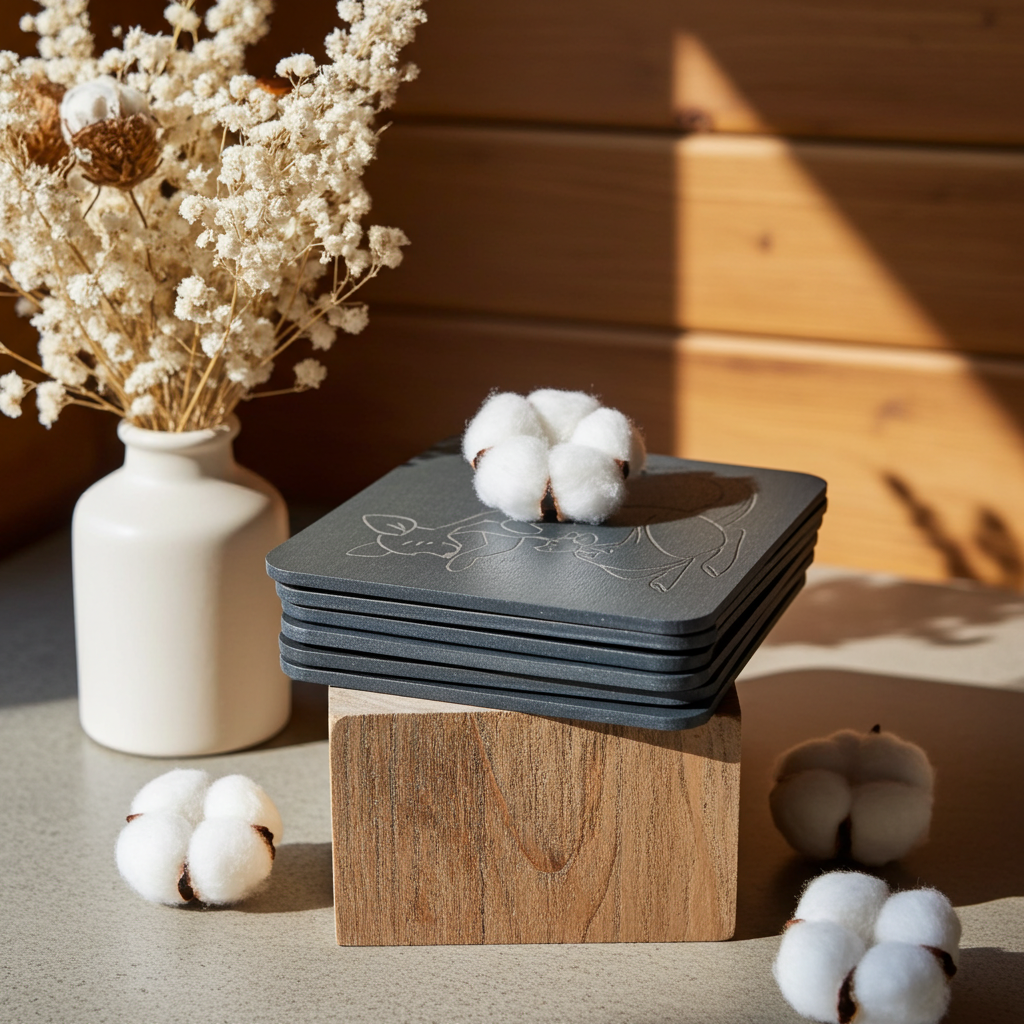 Set of 6 Winnie-the- pooh Wood Drink Coaster Collection. With Bumper Feet. Now with rounded corners.