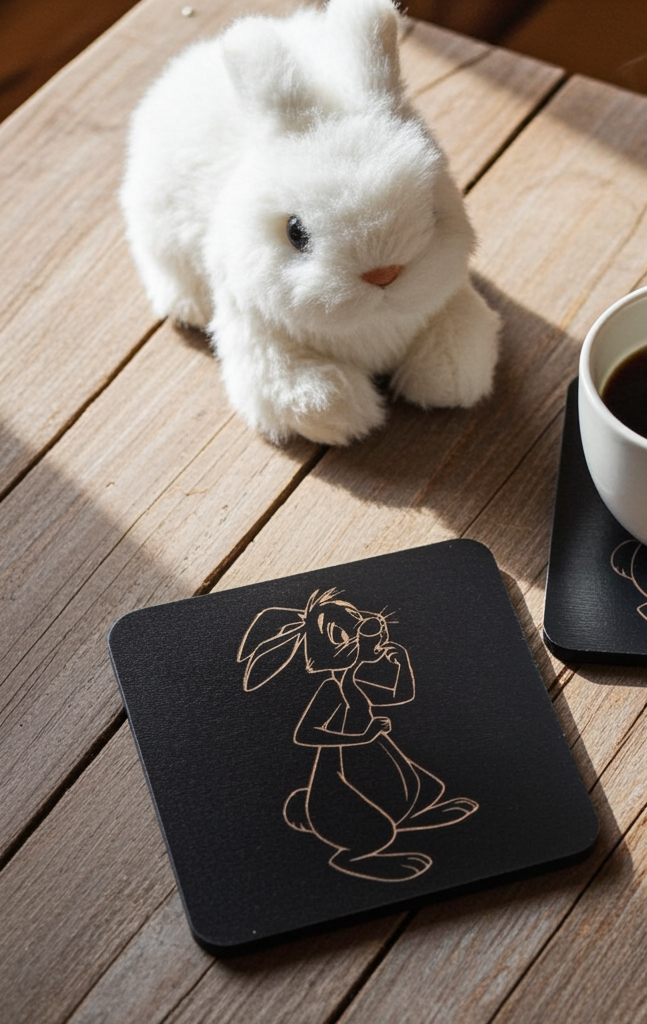 Set of 6 Winnie-the- pooh Wood Drink Coaster Collection. With Bumper Feet. Now with rounded corners.