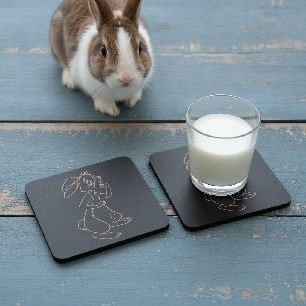 Set of 6 Winnie-the- pooh Wood Drink Coaster Collection. With Bumper Feet. Now with rounded corners.
