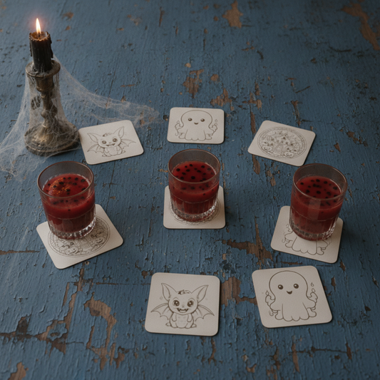 Children's Halloween Variety Box - 15pc  Set including, Spooky Coasters and Bookmarks.
