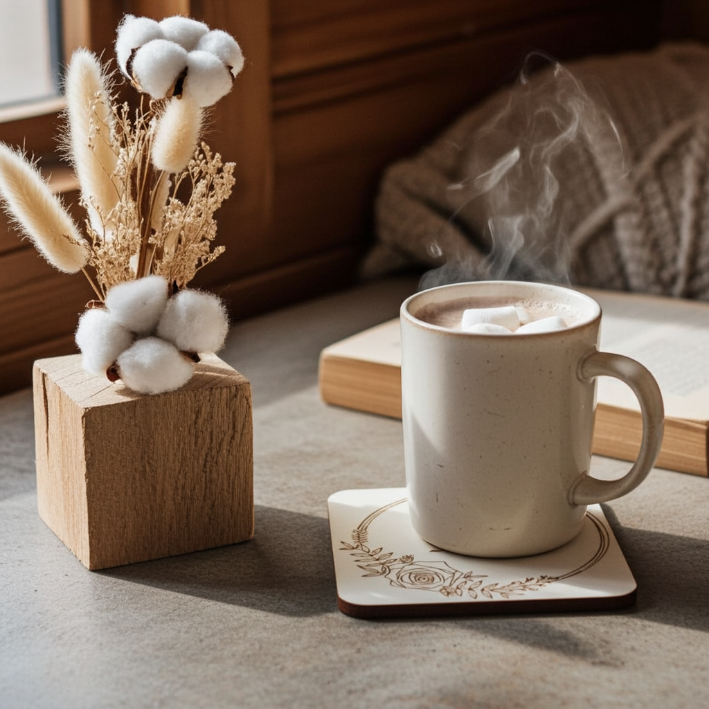 Set of 6, Personalise Your Own Drink Coasters. Great For Parties. Quality Wood. Any Font and Bumper Feet attached.
