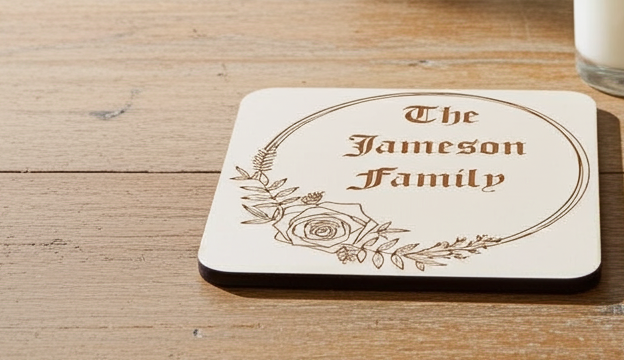 Set of 6, Personalise Your Own Drink Coasters. Great For Parties. Quality Wood. Any Font and Bumper Feet attached.