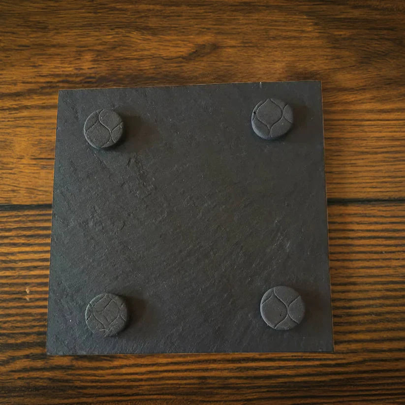 Personalised Chunky Slate Drink Coasters - Every Home, with anti-skid bumper feet.