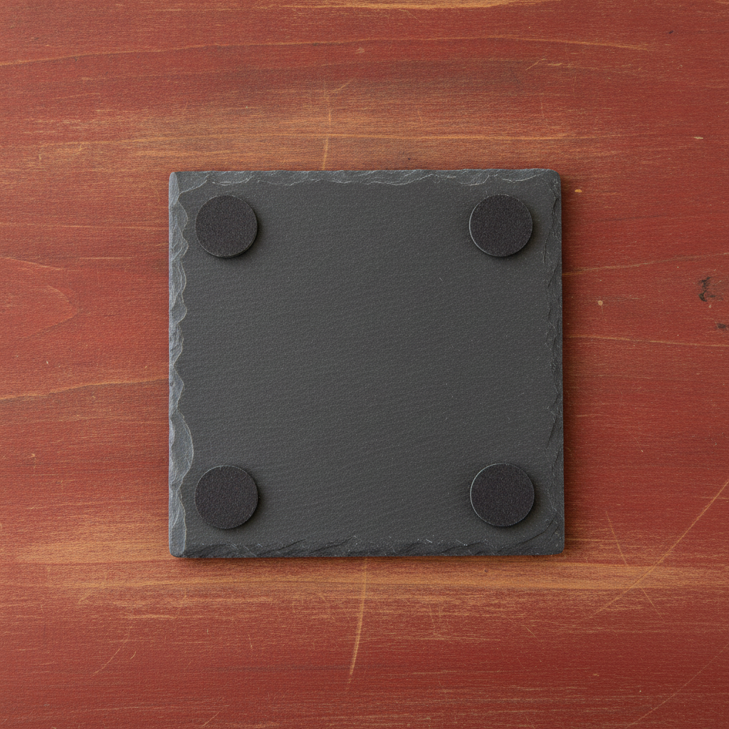 Slate Coasters | Round or Square Christmas Dog Drinks Coasters with Bumper Feet | Weatherproof Holiday Pet Lover Gifts.