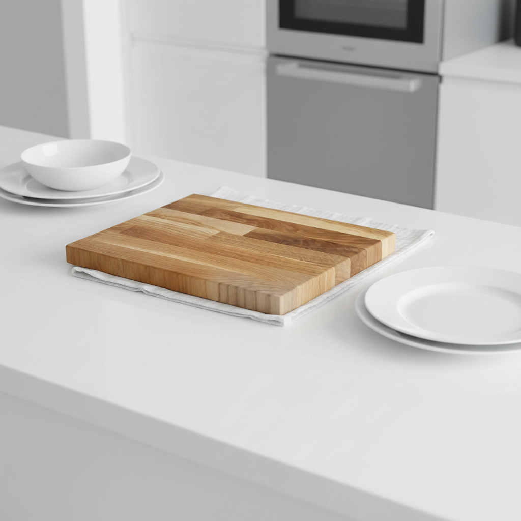 Solid Oak Chopping Board. Personalised or Non-Personalised. 400 mm x 300 mm x 27 mm, with anti-skid rubber feet.