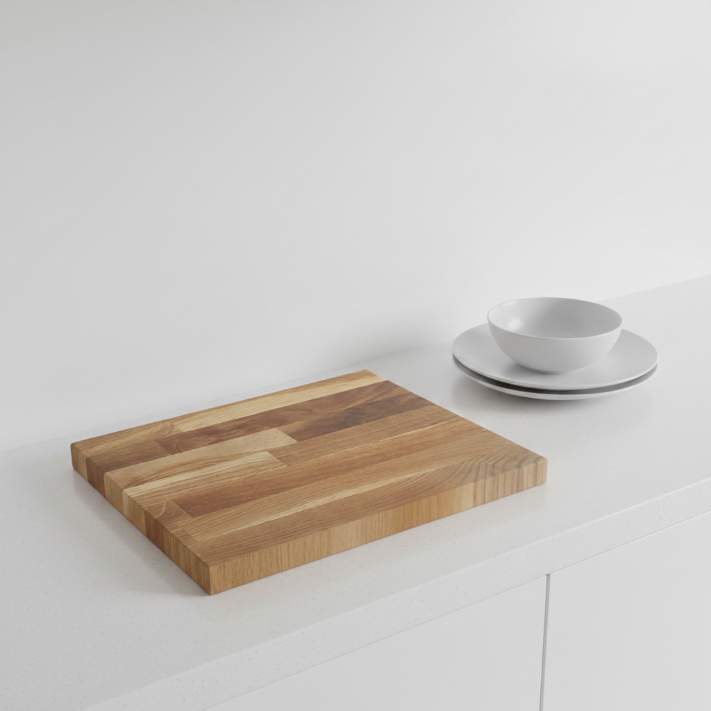 Solid Oak Chopping Board. Personalised or Non-Personalised. 400 mm x 300 mm x 27 mm, with anti-skid rubber feet.