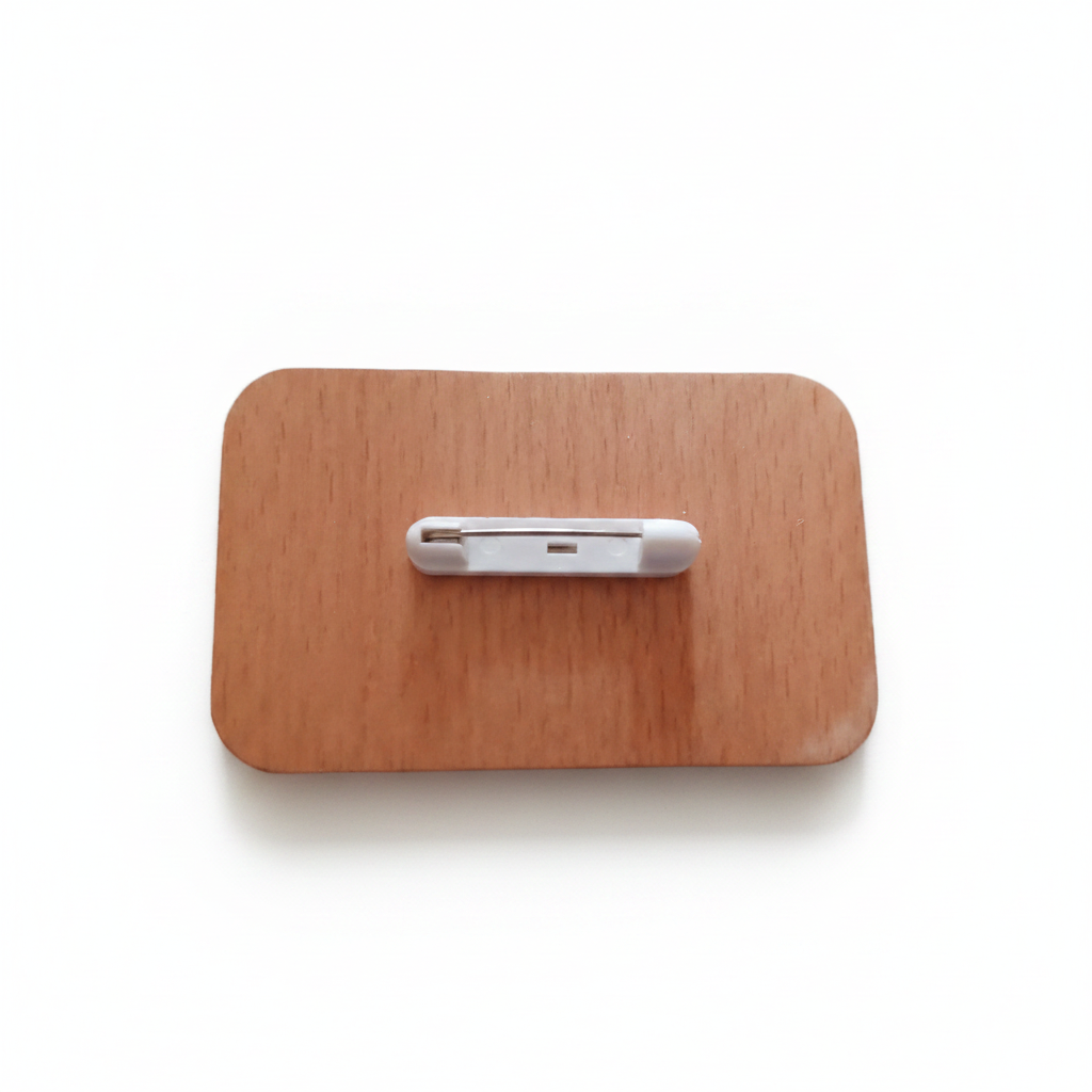 Bulk / Trade Staff ID Badges / Wooden Name Badges.  Credit Card Size +4mm deep. With Pin Fastener. From £1.60 each.