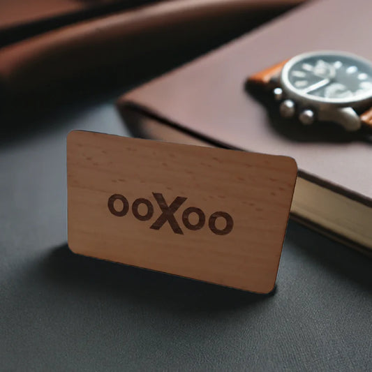 Steamed Beech Business Card for Customisation. Non-Treated Wood, Credit Card Size and 4mm thick with QR code, any font.