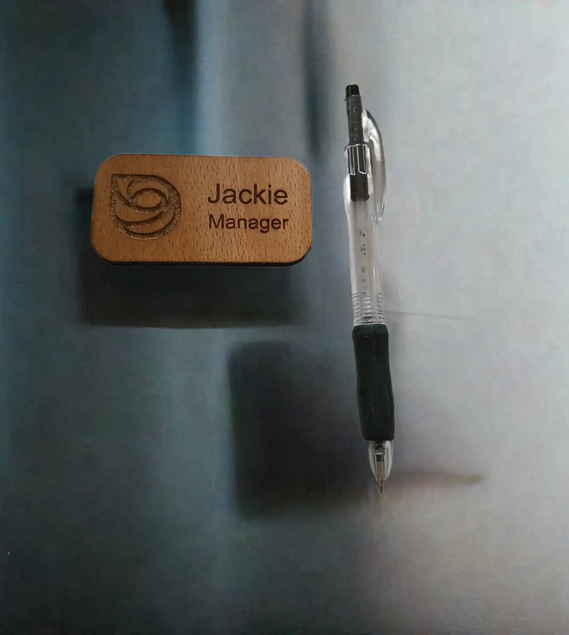 Bulk Steamed Beech Wood Staff ID Badges, with Pin Fastener, for Customisation / Personalisation