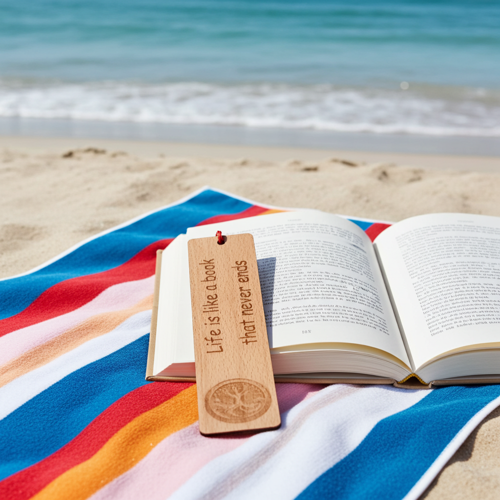 Steamed Beech Wood, Tree of Life Bookmark with Book quote and Tassel.