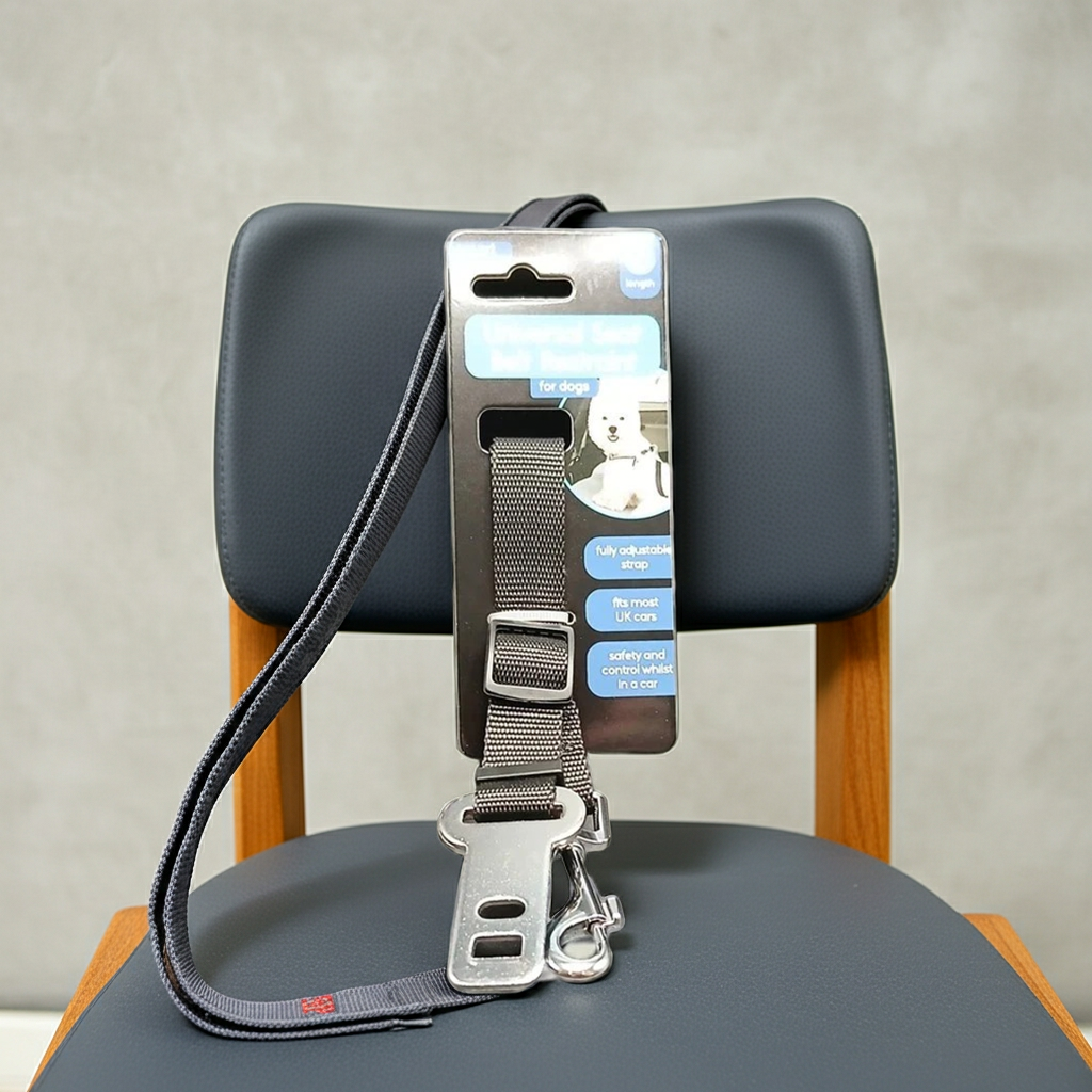 Universal seat belt restraint dogs,(30-52cms) for use in motor vehicles.