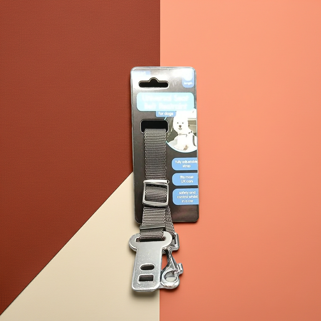 Universal seat belt restraint dogs,(30-52cms) for use in motor vehicles.