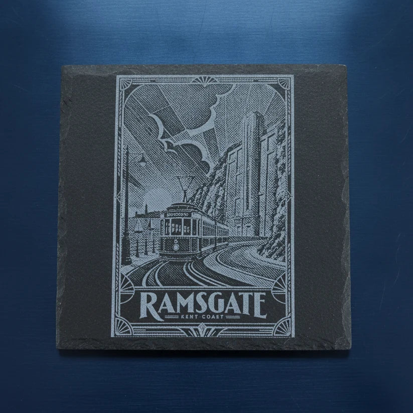 Vintage Kent Railway Poster Slate Fridge Magnets - Set of 3 (Canterbury, Ramsgate, Broadstairs)