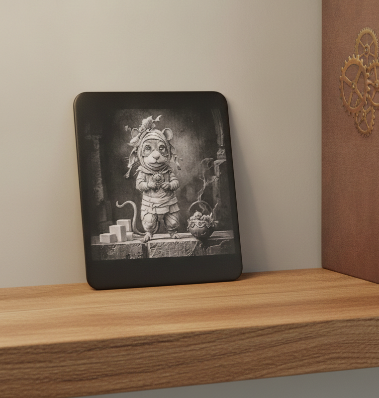 Whimsical Mouse Laser Engraving -  Layered Wood Art by H&B Thanet.
