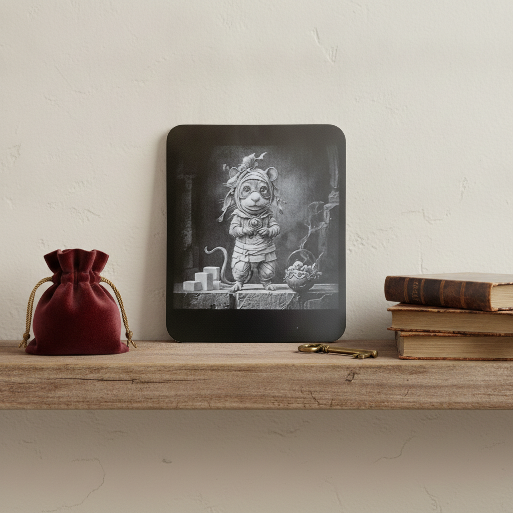 Whimsical Mouse Laser Engraving -  Layered Wood Art by H&B Thanet.