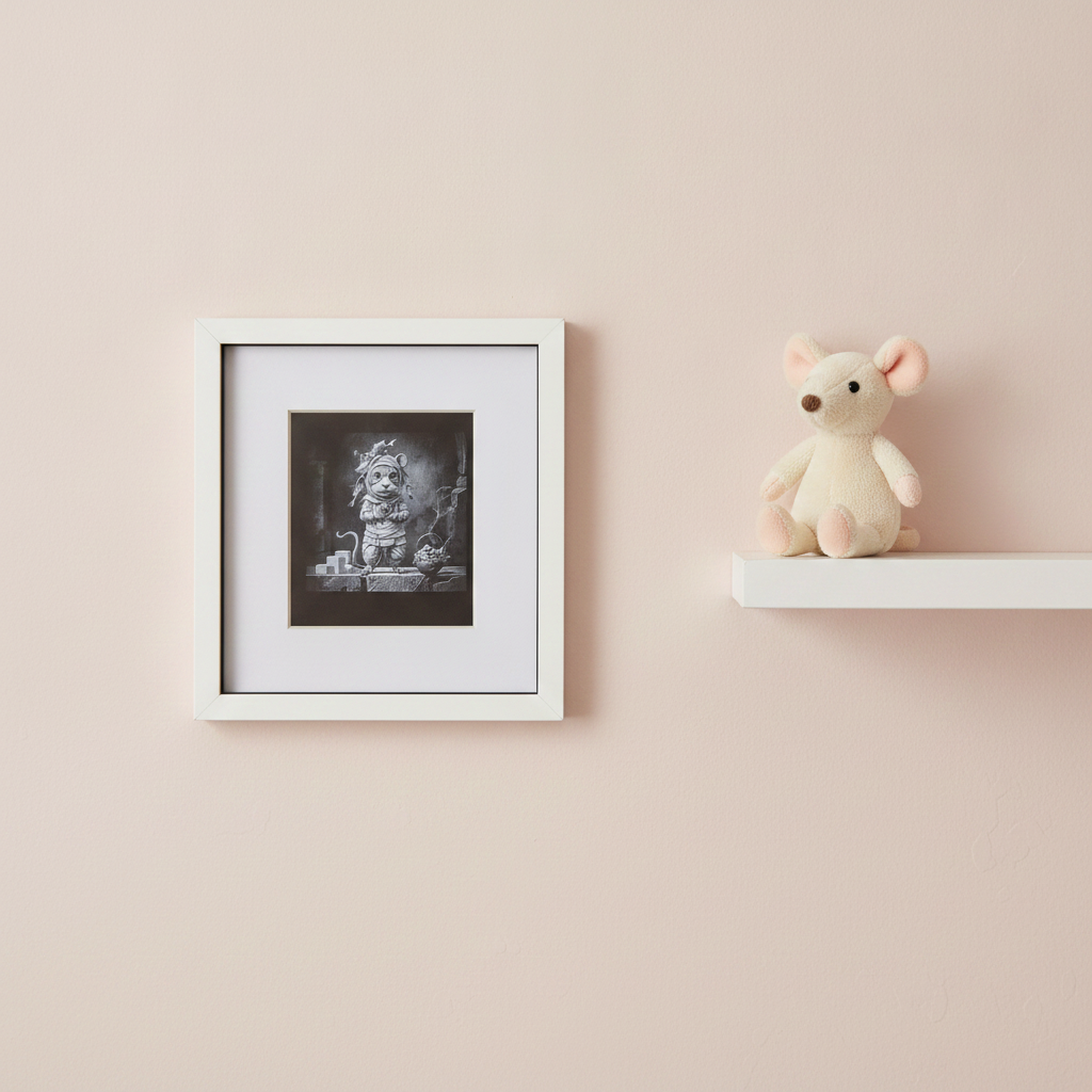 Whimsical Mouse Laser Engraving -  Layered Wood Art by H&B Thanet.