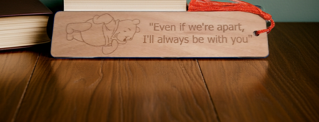 Winnie-The-Pooh, Steamed Beech Wood Bookmark and Tassel.