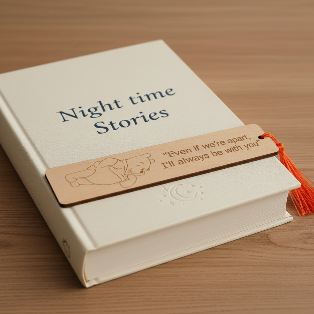 Winnie-The-Pooh, Steamed Beech Wood Bookmark and Tassel.
