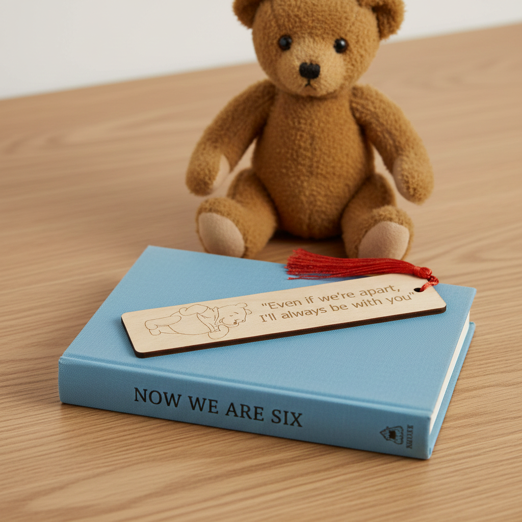 Winnie-The-Pooh, Steamed Beech Wood Bookmark and Tassel.