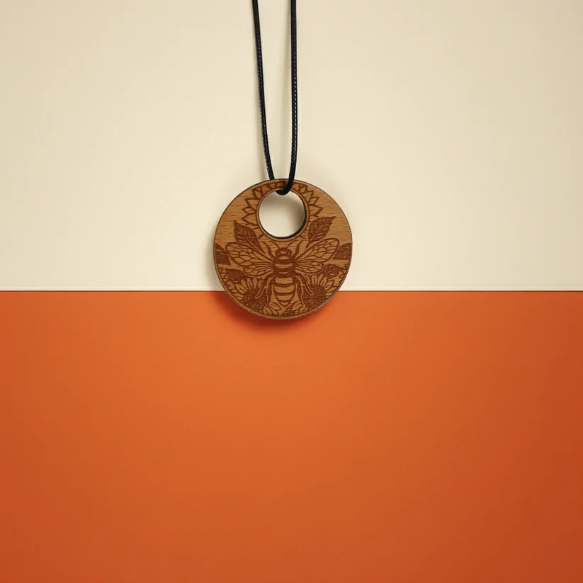 x 3 Exquisite Steamed Beech Pendants Collection, with waxed necklaces.