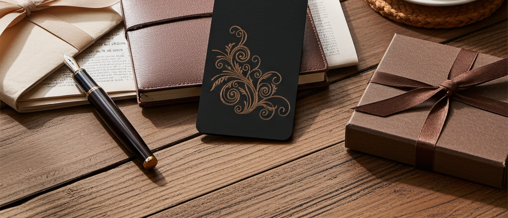 X 2 Wood Personalised Bookmarks. Exquisite Engravings and Your Customised Name. Floral Engraving.