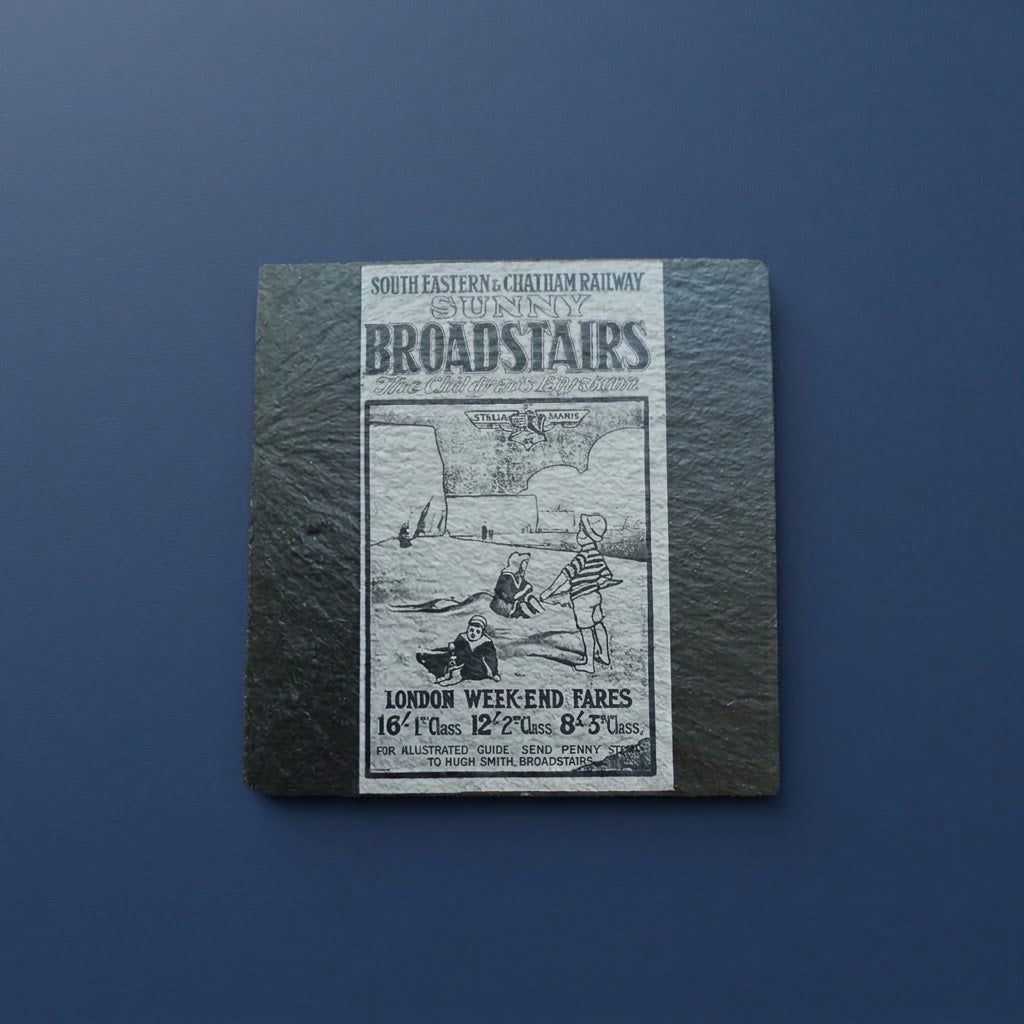 Vintage Kent Railway Poster Slate Fridge Magnets - Set of 3 (Canterbury, Ramsgate, Broadstairs)