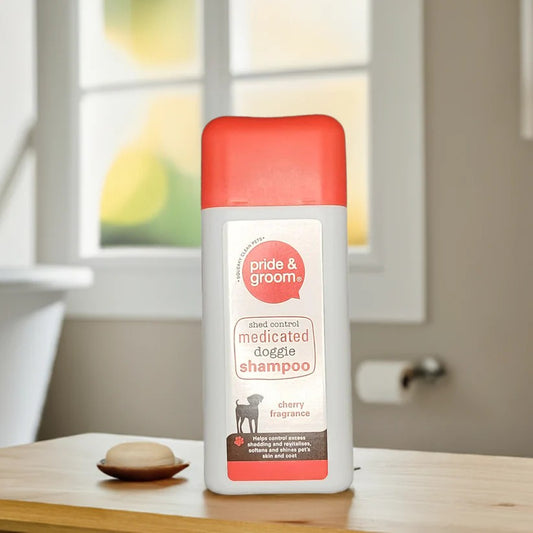 Pride and Groom-Cherry Medicated Shampoo 300mls for Dogs.