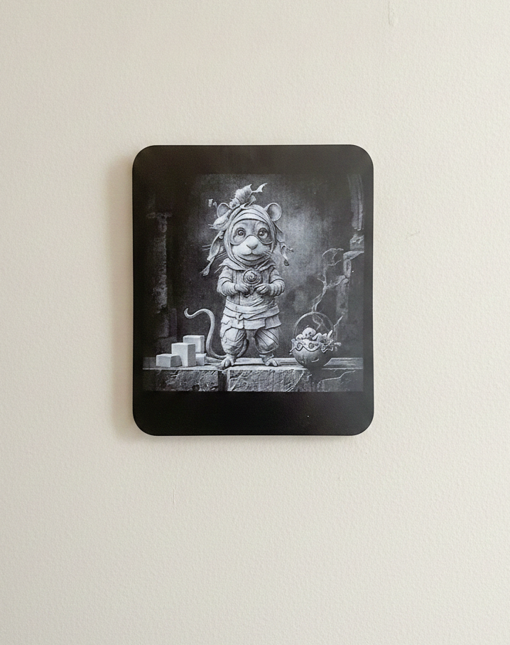 Whimsical Mouse Laser Engraving -  Layered Wood Art by H&B Thanet.