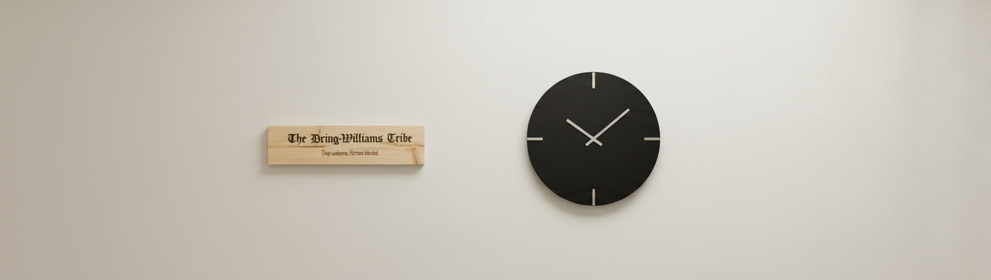 Personalised Wood Display Plaque. Any Text and Font. 400mm x 100mm x 18mm.