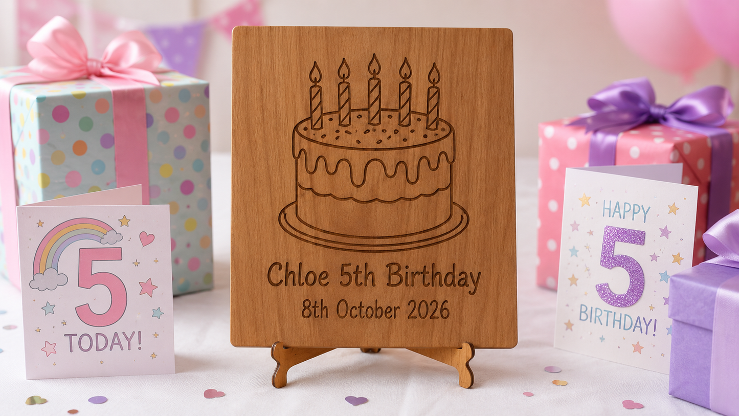 Bespoke -Personalised Steamed Beech NFC Wedding Sign & Stand | Tap to View Photos & Digital Guestbook (390 x 290mm).