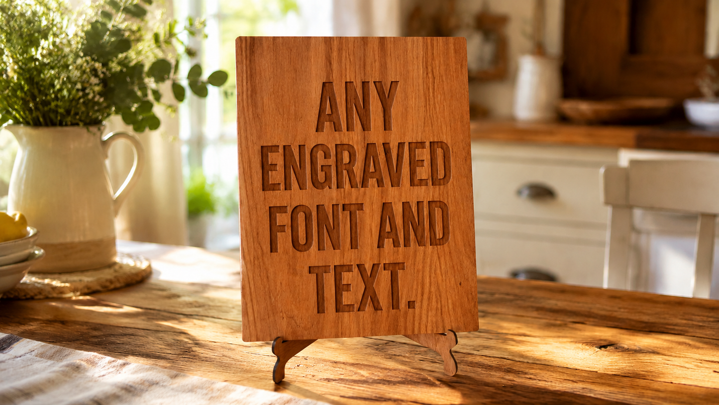 Bespoke -Personalised Steamed Beech NFC Wedding Sign & Stand | Tap to View Photos & Digital Guestbook (390 x 290mm).