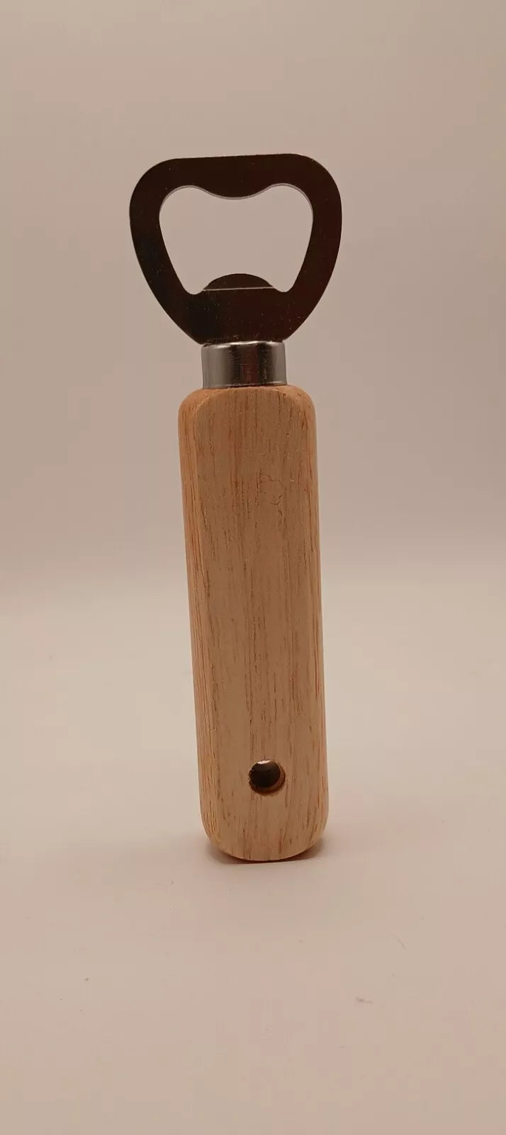 Bottle Opener with wood handle. Sold as blank.