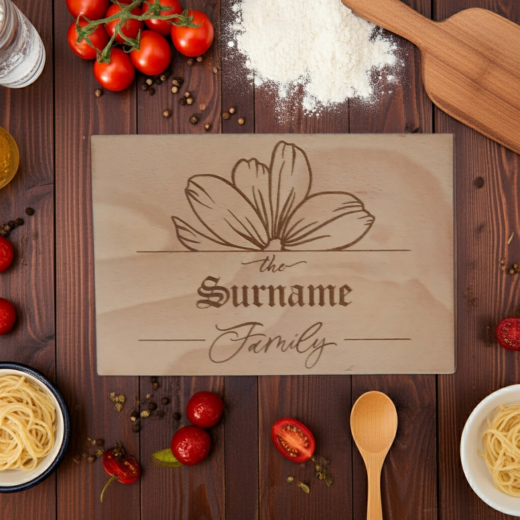 x 4 Personalised engraved Rectangle wood placemats and x 4 drinks coasters set.